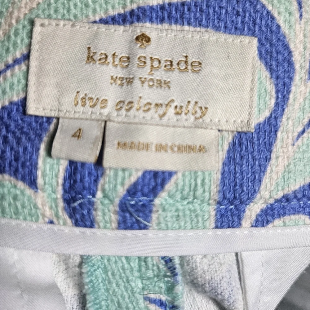 Kate Spade Blue and Green Patterned Woman Pants